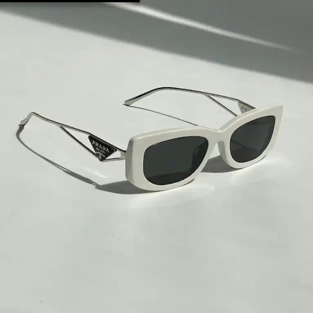 Prada White and Black Sunglasses